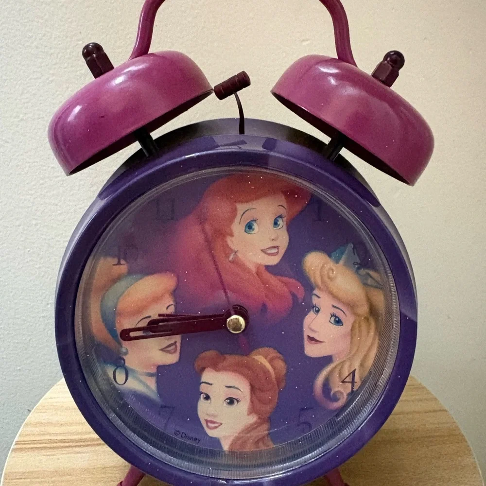 Disney Purple and Pink Princess Twin Bell Alarm Clock